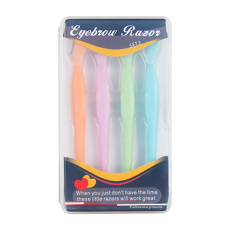 4 Pcs Straight Handle Round Head Eyebrow Trimmer Beauty Tools Beginner Anti-scratch Eyebrow Trimmer Eyebrow Razor Portable Face Razor Eye Brow Epilation Hair Removal Cutters Safety Razor Woma