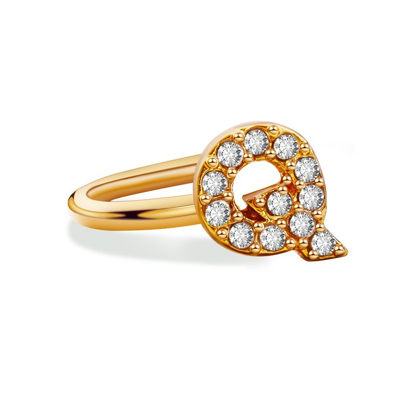 26 English Letters Diamond Ear Cuff Mini U-shaped Earrings