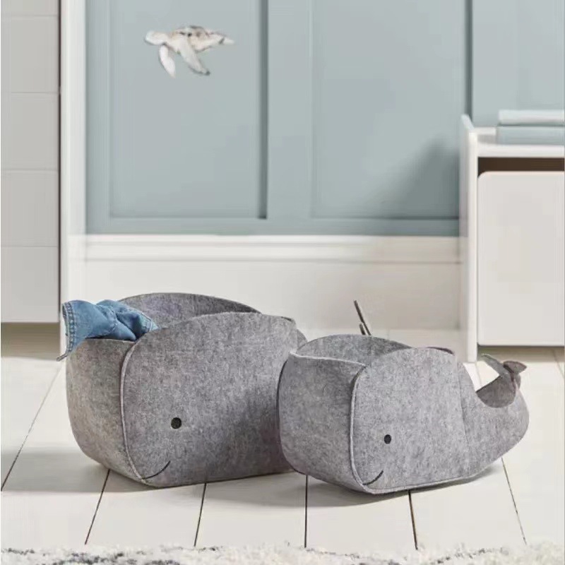 Title 1, Cartoon Whale Felt Collector Basket Sundries Sn...