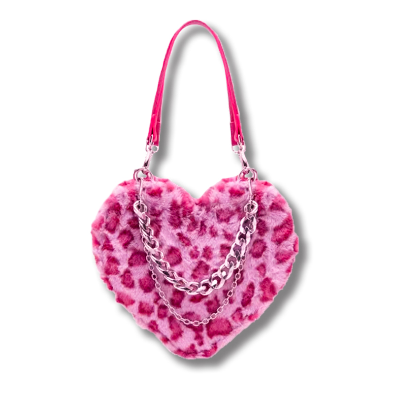 Title 2, Bolsa de ombro feminina Leopard Print Love, com...