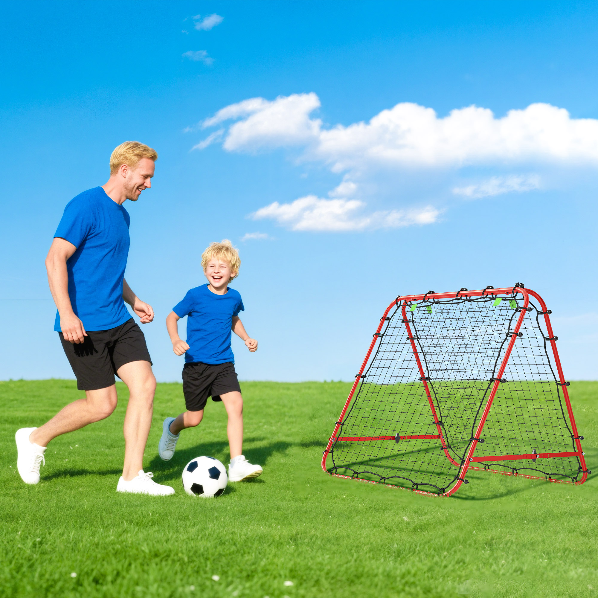 Double Sided Football Rebound Net, Five Adjustable Angle Door — image 2