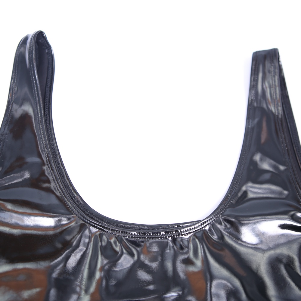 Bright Mirror Latex Ammonia Short Vest And Skirt Suit