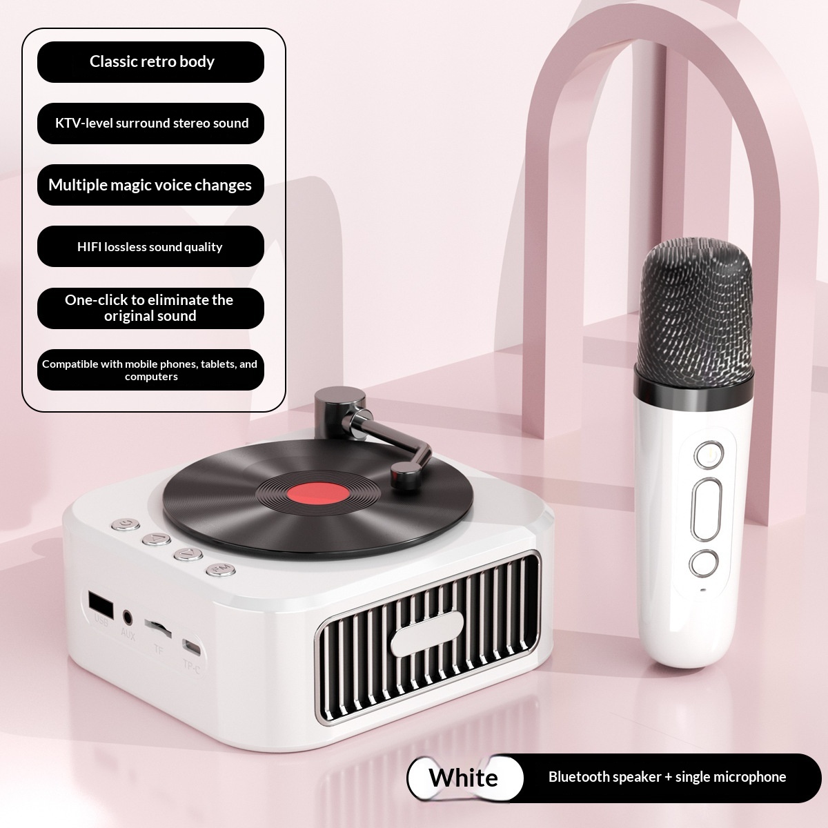 Mini platine rétro Bluetooth – enceinte vinyle