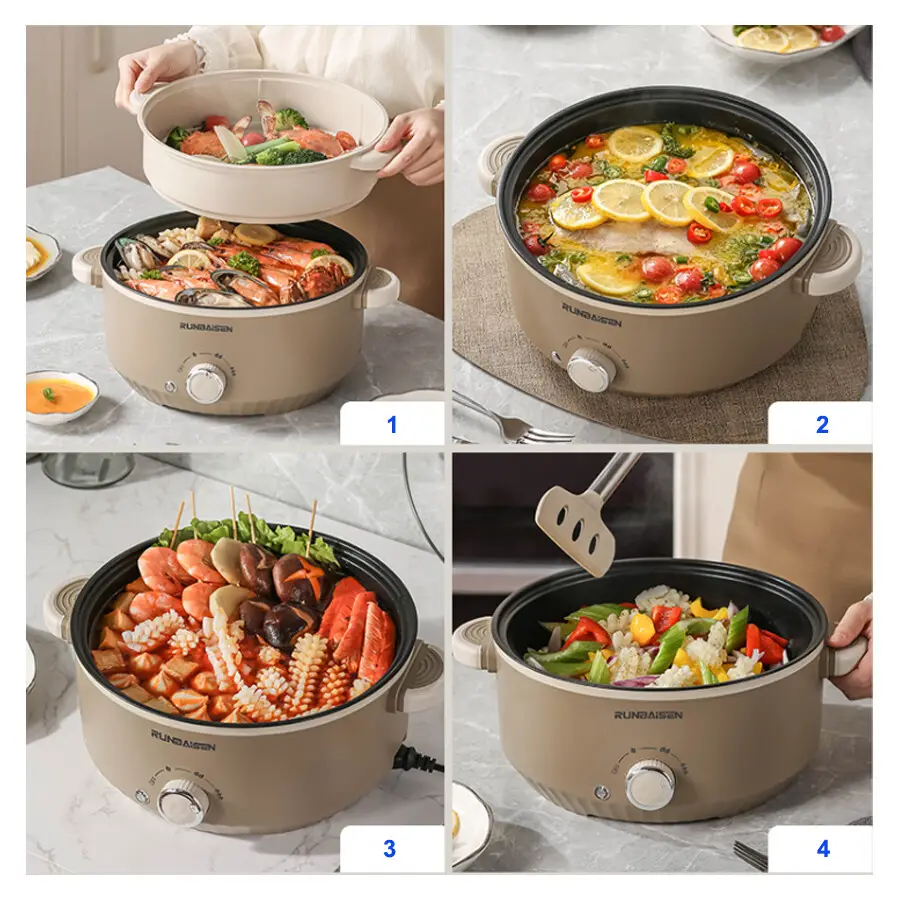 4.5L Electric Slow Cooker Glass Lid Non