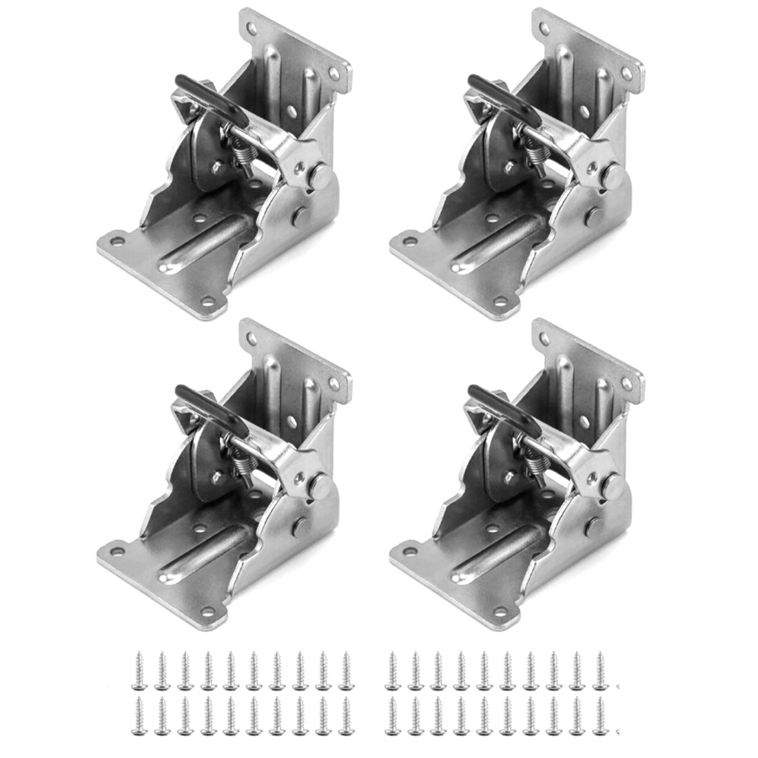 4x Folding Table Chair Leg Hinges 90 Degree Self-Locking Bracket Hinge Hardware