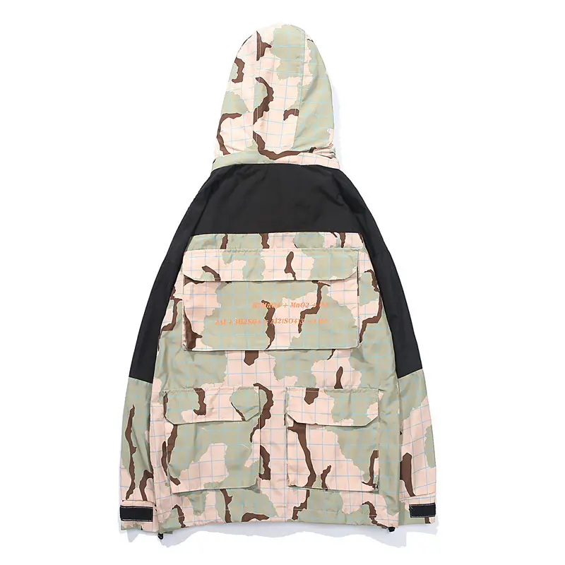 Multi-pocket Camouflage Patchwork Casual Plaid Jacket