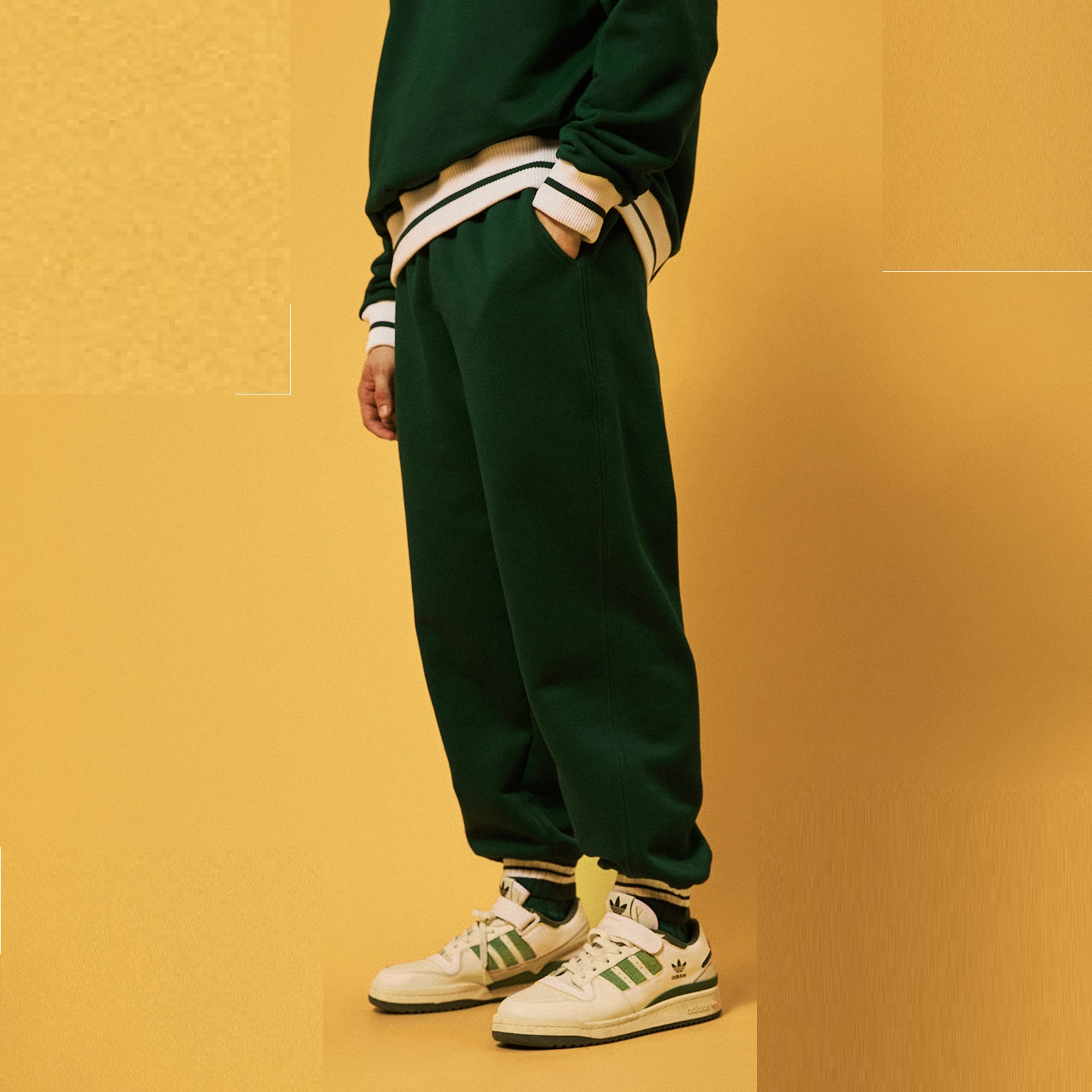 Polar Fleece Color Contrast Flat Machine Leggings