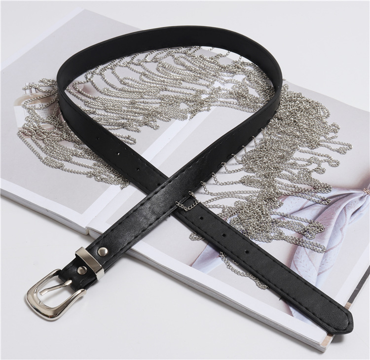 Concave Shape Versatile Long Tassel Chain Belt