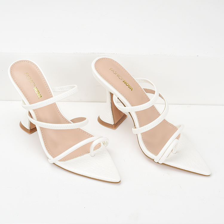 Women's Pointed-toe Sandals Thin Strap Patent Leather Super High Stiletto Heels