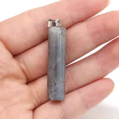 Natural Stone Semi-Precious Cylindrical Pendant - Glitter Stone - View 1