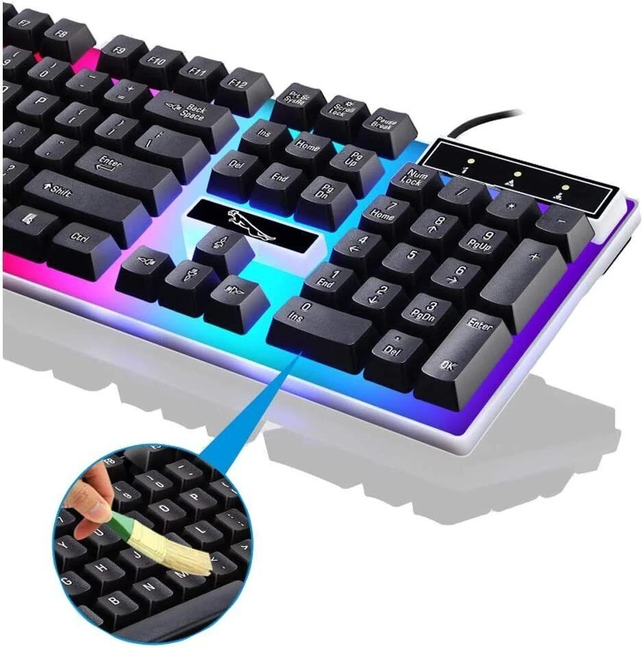 UK Gaming Keyboard And Mouse Set RGB LED USB For PC Laptop Xbox One PS4 PS 6