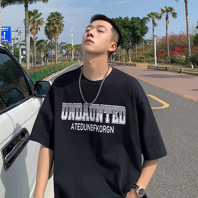 Simple Short Sleeve T-shirt Men's Trend Loose Couple Half Sleeve Port Fashion Brand