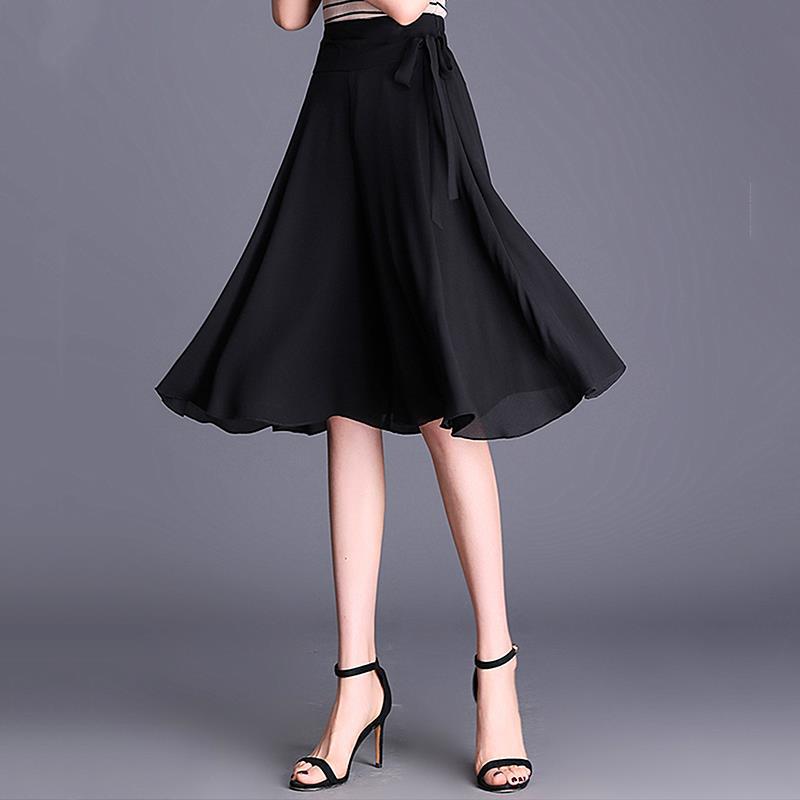 Loose Wide Leg High Waist Printed Chiffon Pantskirt