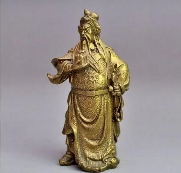 Pure Copper Bronze Statue Of Guan Gong Decorated With Official Seal Of God Of Wealth Brass - Shop at LoveMi