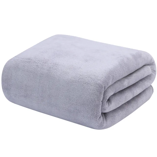 Large Cotton Absorbent Quick Drying Lint Resistant Towel White Grey Thickened - Shop at LoveMi
