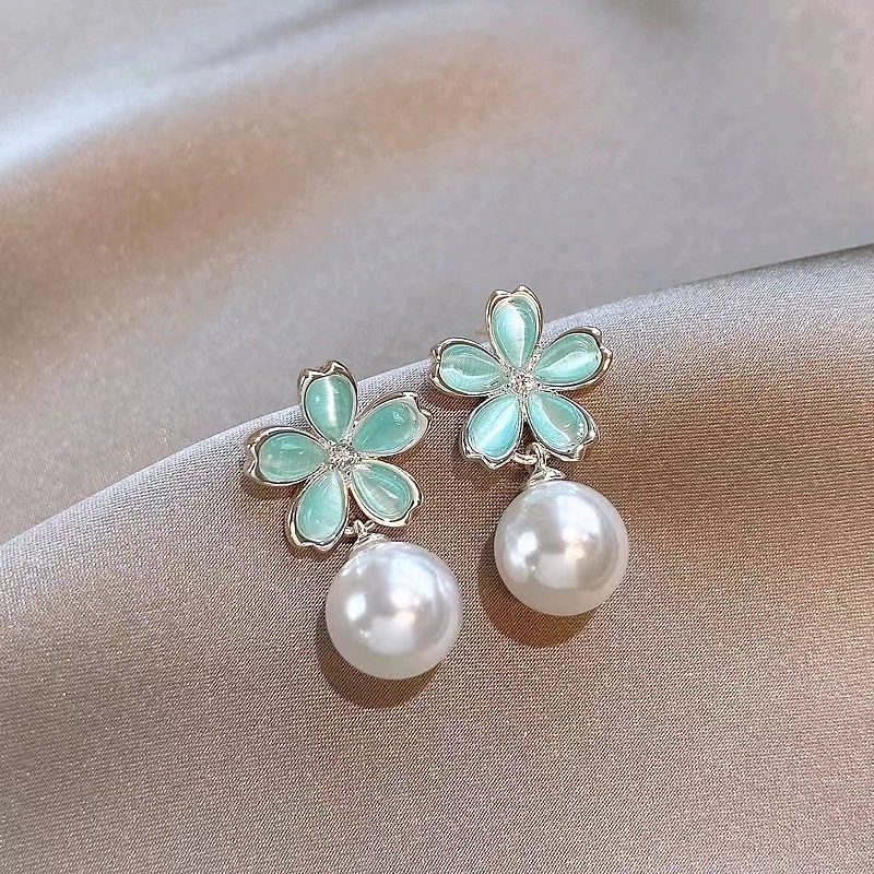 Premium Grade S925 Sterling Silver Pearl Stud Earrings Female Elegant All-match Jewelry