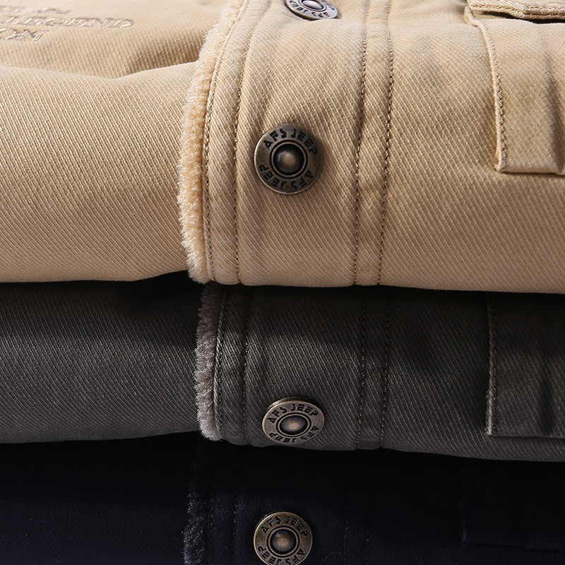 Men's Velvet Padded Lapel Warm Jacket