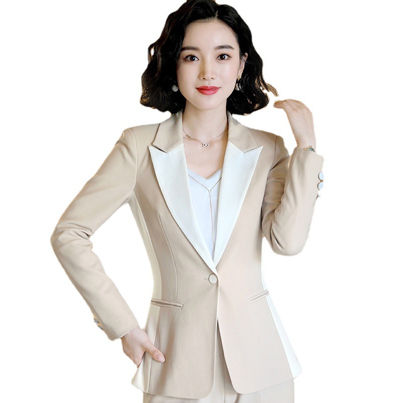Fashion Simple Women's Color Matching Suit Trousers
