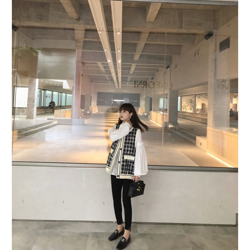 Loose Plaid High Sense Vest Jacket