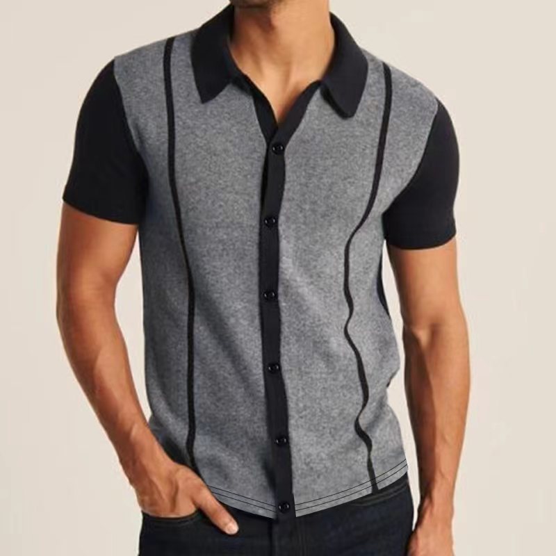 Title 6, Moda Masculina Casual Lapela Slim Camisa Manga ...