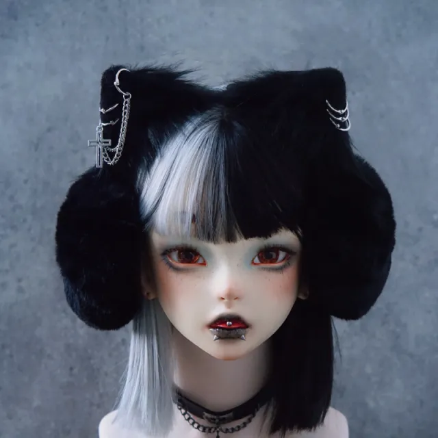 Handmade Faux Fur Headband Cat Earmuffs Black - Shop at LoveMi