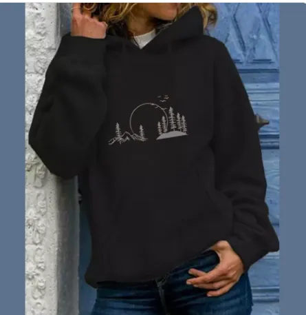 Hooded Solid Color Versatile Loose Student Hoodie Youth Casual Black - Shop at LoveMi