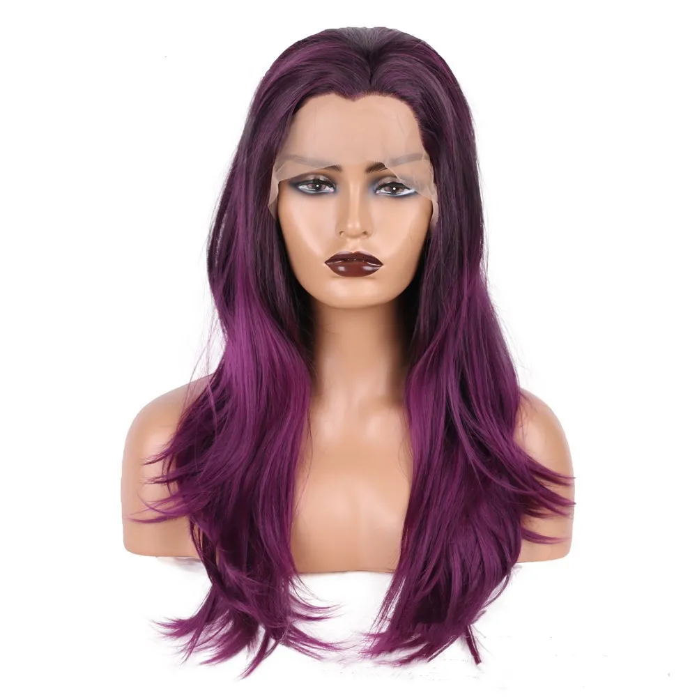 Ladies Chemical Fiber Lace Wig Headgear - Purple