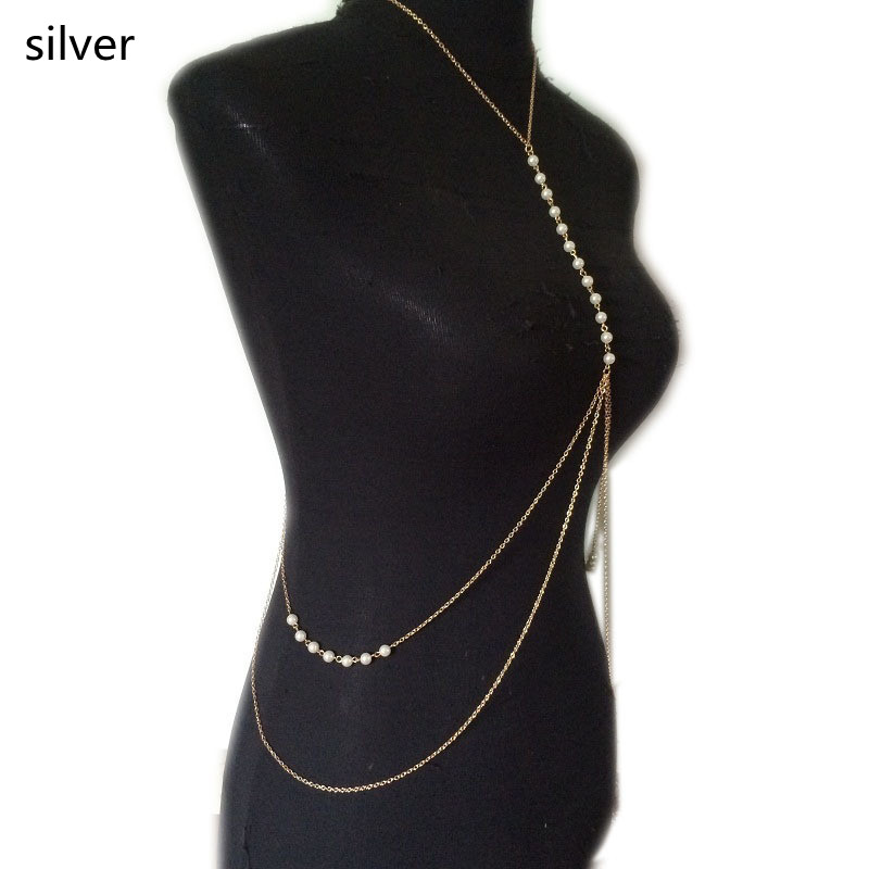 European And American Popular Sexy Pearl Necklace Body Chain