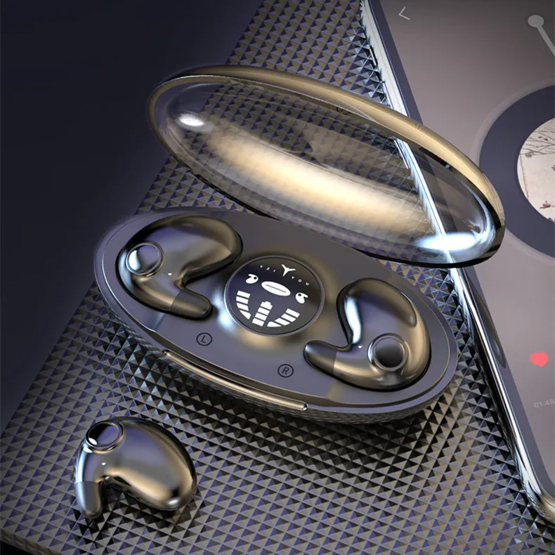 Mini Invisible Sleep Wireless Bluetooth Headset Stereo Sport Game Earphone With Fast Charging Case High Sound Quality Headphone