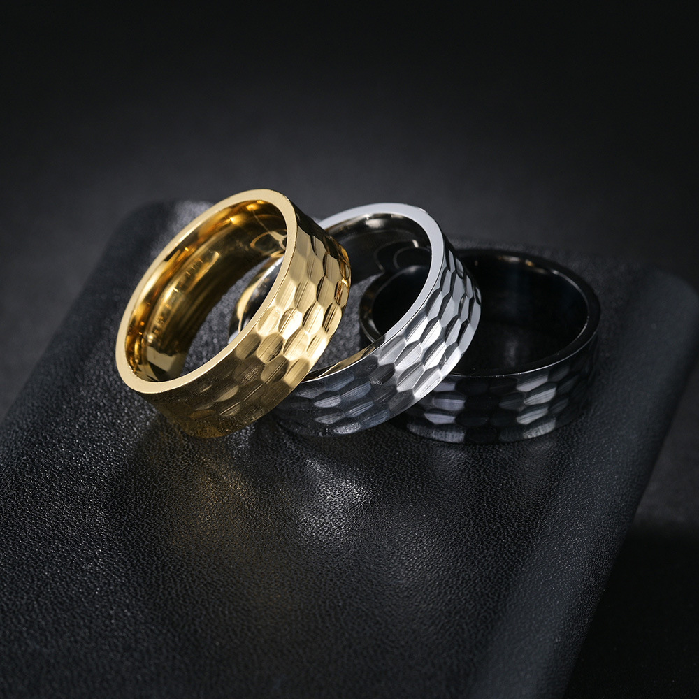 8MM Wide Vacuum Plated Titanium Steel Ring For Men