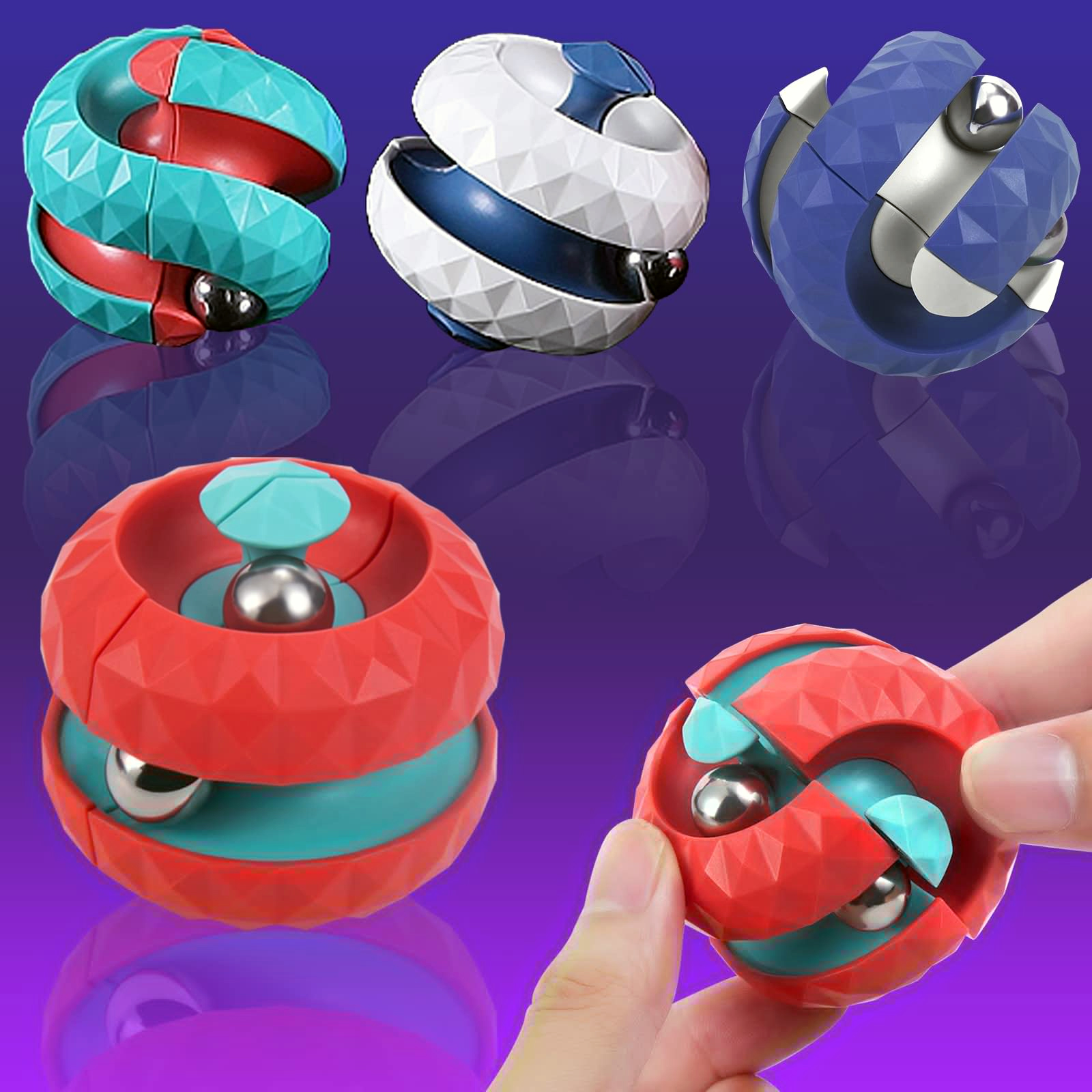 Diamond Pattern Ball Track Gyro Rubik's Cube Decompression Toy For