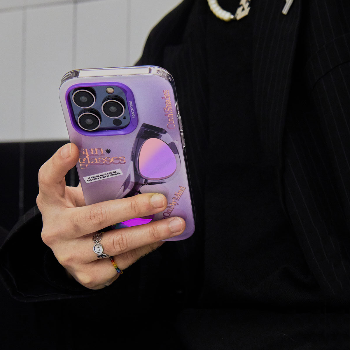 Home Fashion Laser Glasses Printed Phone Case Protector