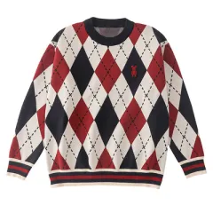 Parent-child Sweater, A Family Of Three Or Four Mother And Child Knitted Coat - Round Neck - View 1
