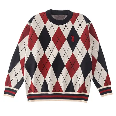 Parent child Sweater, A Family Of Three Or Four Mother And Child Knitted Coat Round Neck 100 - Shop at LoveMi