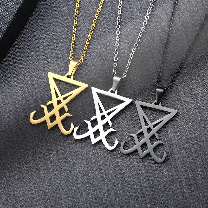 Men's Titanium Steel Lucifer Seal Necklace