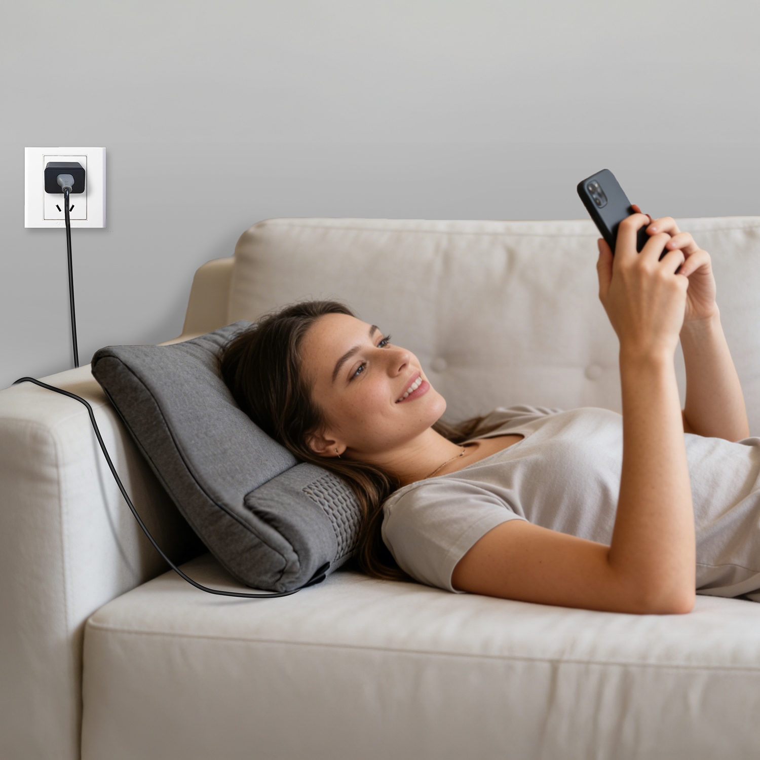 Neck Massager Pillow Ergonomic Massager Memory Foam Pillow With 3-Level Heating 3-Intensity Vibration 30Min Timer For Neck Back Shoulder Pain Relief