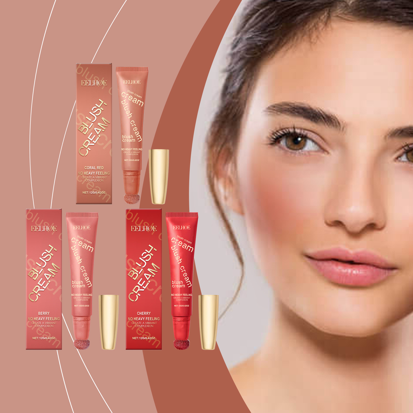 Shimmer Cream Blush For Face Natural Glow, Long-lasting, Contour-enhancing