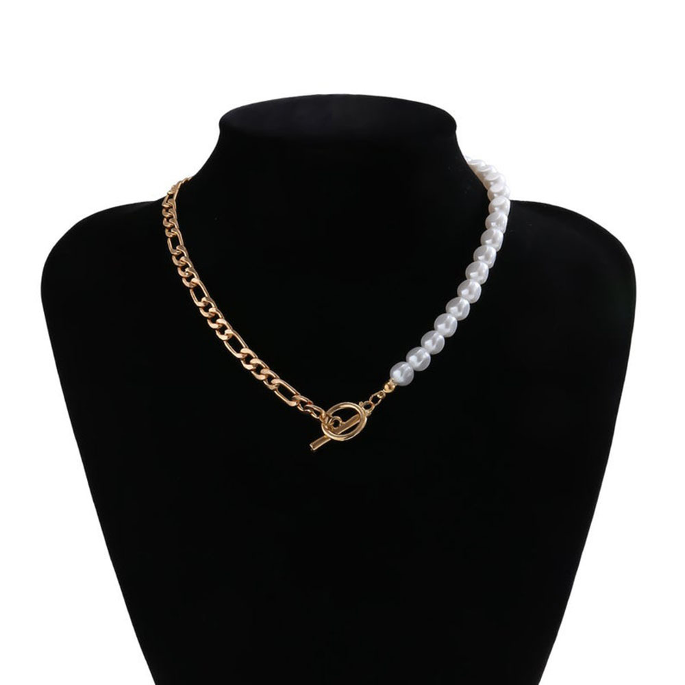 Sexy Chain Pearl Stitching Fashion Clavicle Chain Necklace