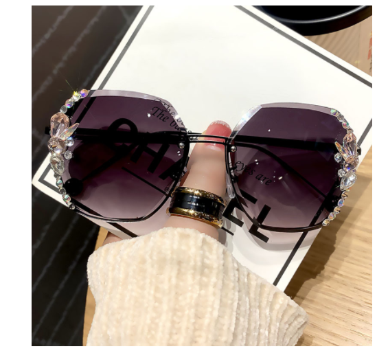 Title 5, Rhinestone Sunglasses Frameless Sun Protection ...