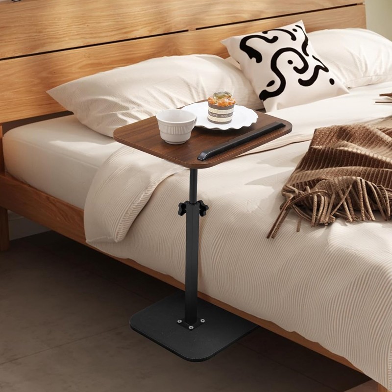 C-Shaped Adjustable Flip Tabletop Sofa Side End Table