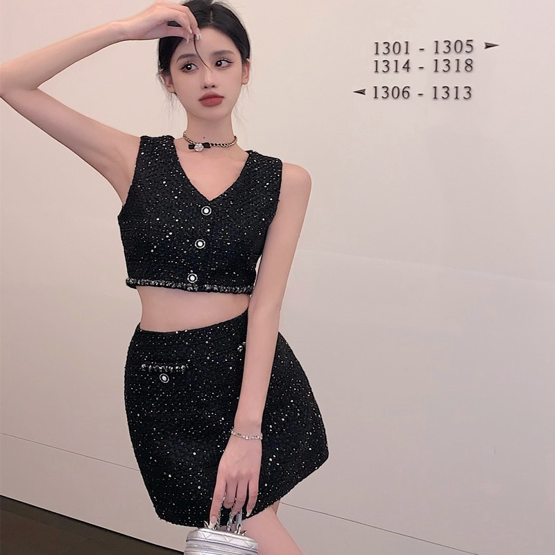 Fashion Women's Clothing Ladies Temperament Slim Vest Skirt