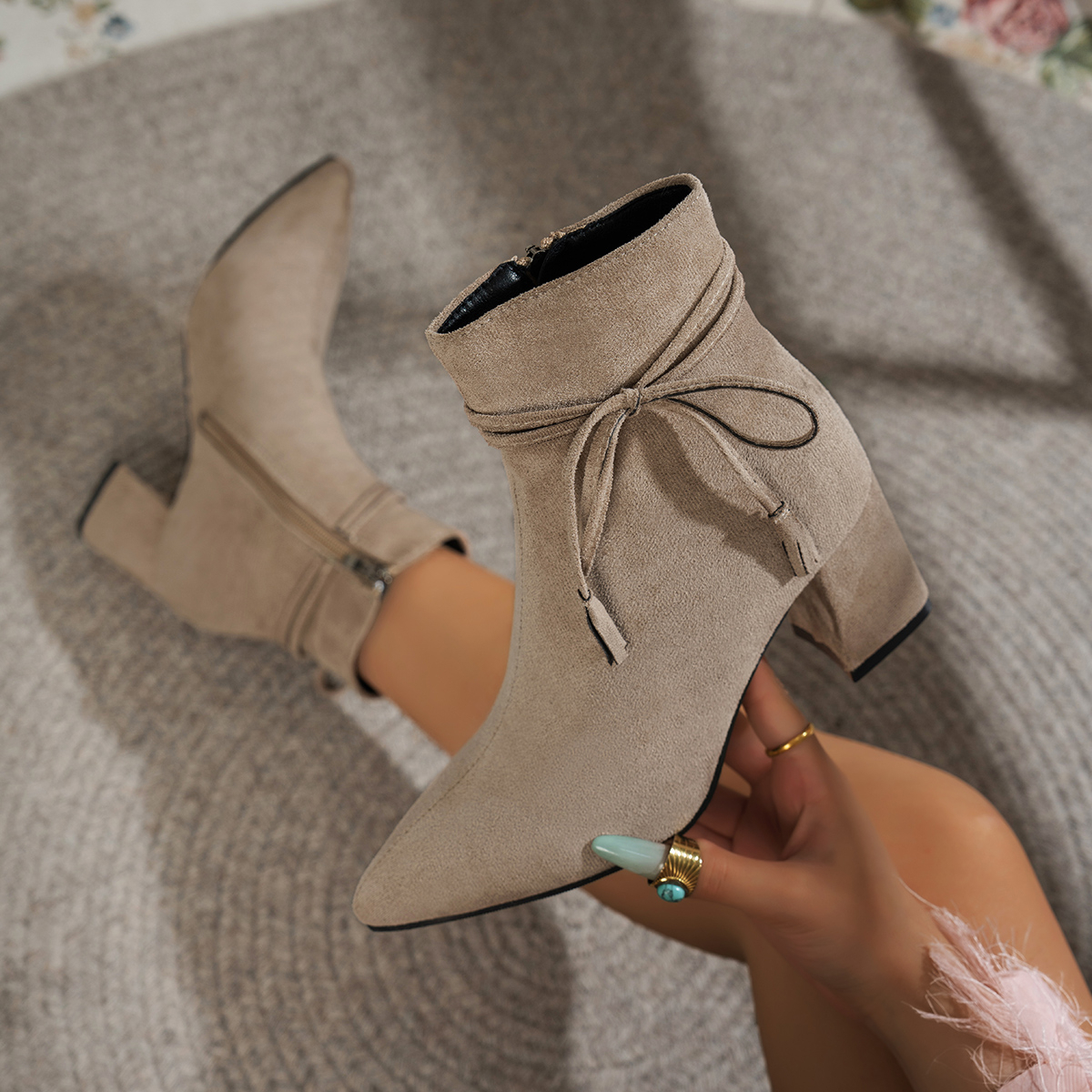 Faux Suede Ankle Boots