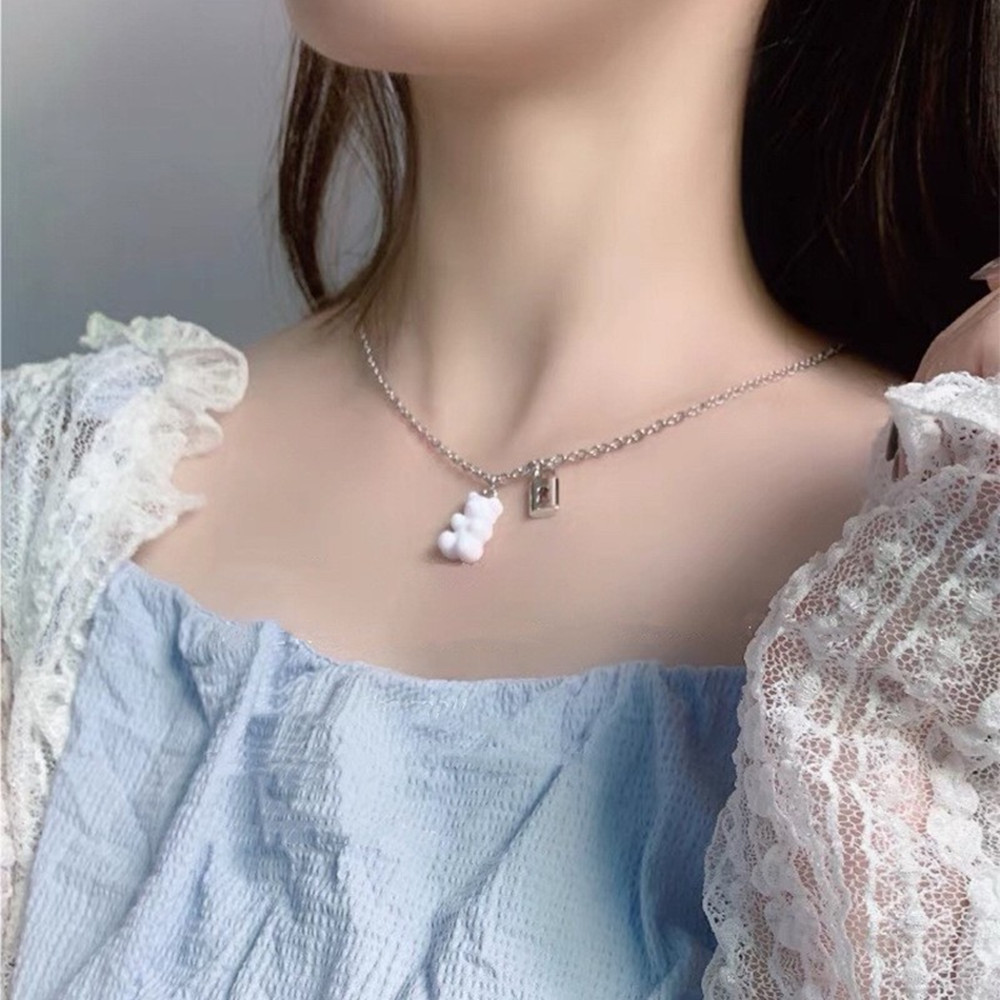 Fashion Simple Design Sense Cartoon Bear Cub Necklace Ladies