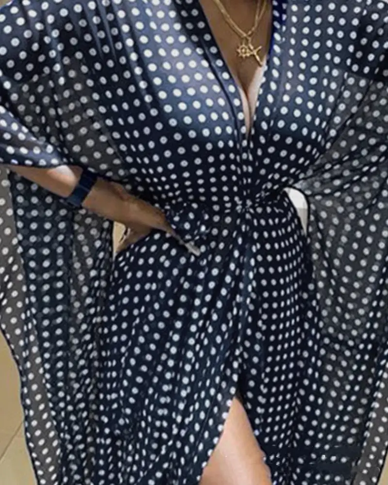 European And American New Style One-piece Sleeve Belt Dress