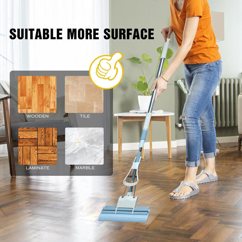 Sponge Mop Super Absorbent Squeegee Floor Mop Cleaning Telescopic Handle Head