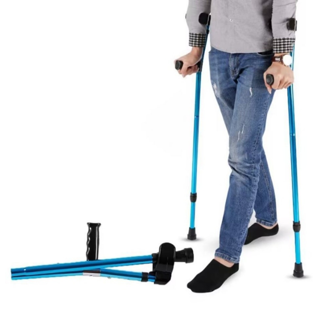 1X Height Adults Foldable Heavy Duty Walking Forearm Crutch Stick Aluminum Alloy — image 11