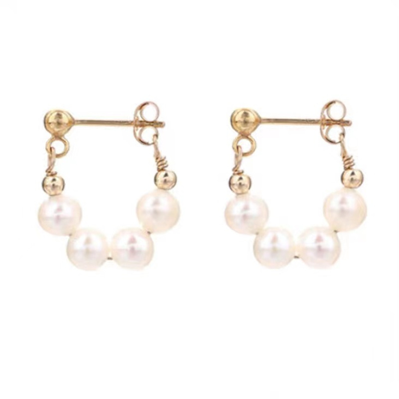 S925 Silver Needle Temperament Pearl Earrings All-match Simple Women