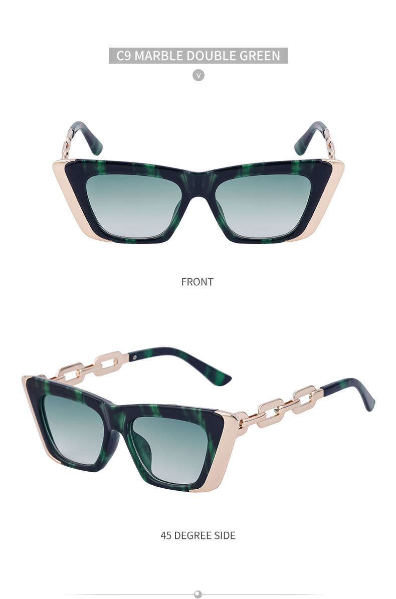 Title 4, Chain Small Frame Sunglasses Personality Cat Eyes