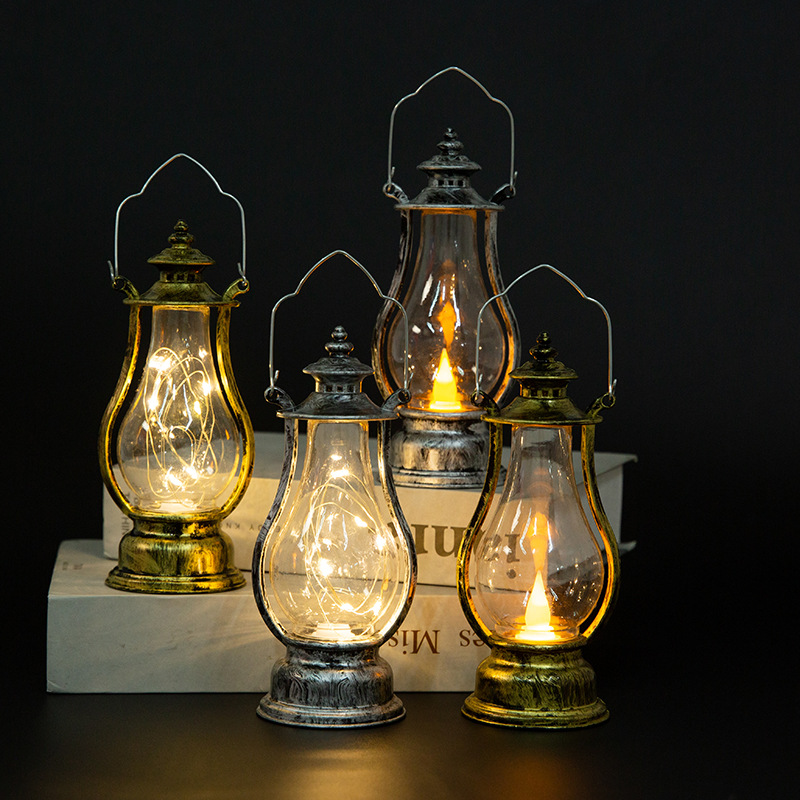 Title 5, LED Retro Portable Kerosene Lamp Decorative Sto...