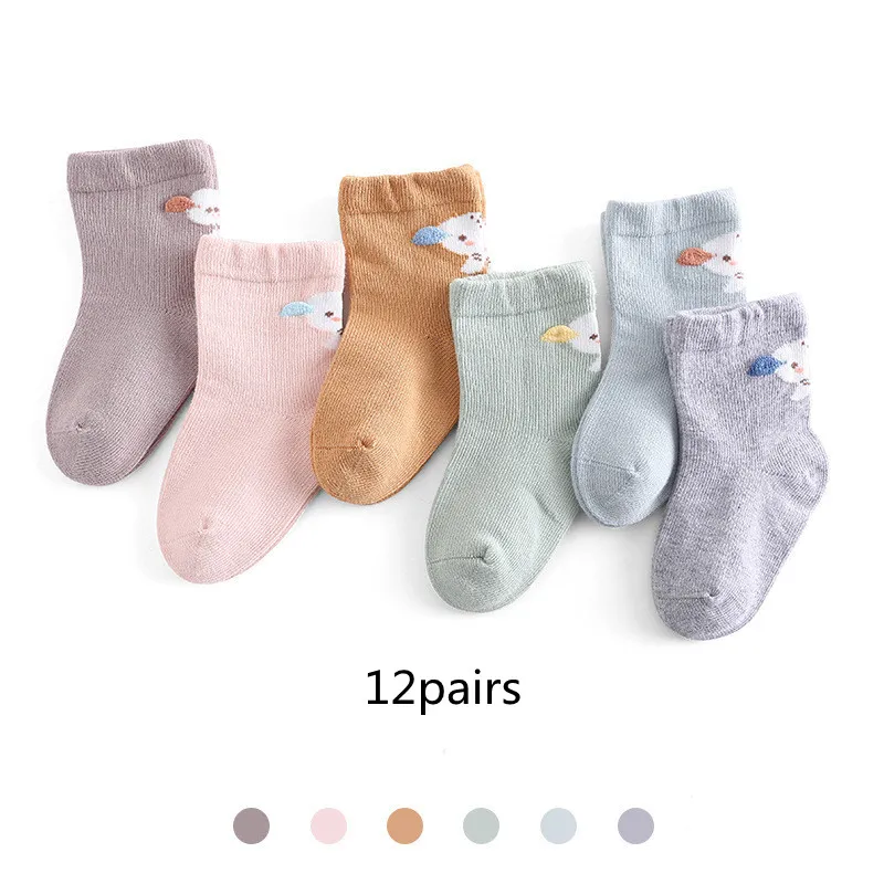 Cartoon Animal Plush Cotton Baby Socks - Elephant-6To12